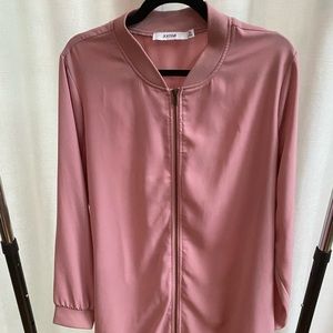 Just Fab Pink Oversized Bomber Jacket - XL